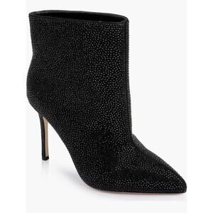 L'Agence Mariette Rhinestone Ankle Boot Black Size 9 Strassed NEW Stiletto Glam